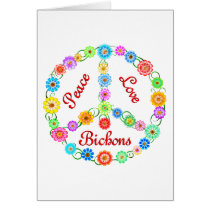 Peace Love Bichons Greeting Card