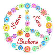 Peace Love Bichons Sticker