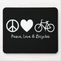 Peace, Love & Bicycles Mousepad