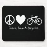 Peace, Love & Bicycles Mousepad