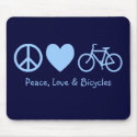 Peace, Love & Bicycles Mousepad