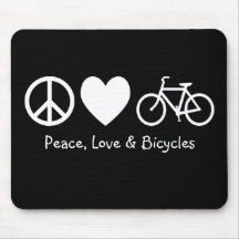 Peace, Love & Bicycles Mousepad