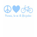 Peace, Love & Bicycles t-shirts