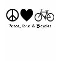 Peace, Love & Bicycles t-shirts
