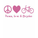 Peace, Love & Bicycles t-shirts