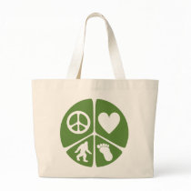 Peace Love Bigfoot Canvas Bags