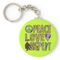 Peace Love Bigfoot Key Chains