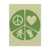Peace Love Bigfoot Postcard
