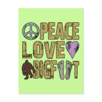 Peace Love Bigfoot Post Cards