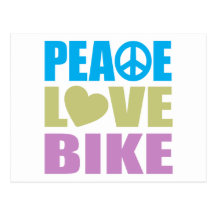 Peace Love Bike Post Cards