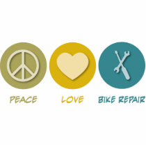 Peace Love Bike Repair photo sculptures