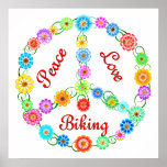 Peace Love Biking Posters