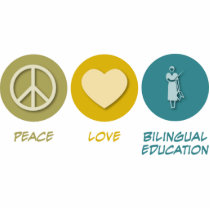 Peace Love Bilingual Education photo sculptures