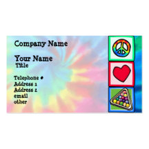 Peace, Love, Billiards Business Card Template