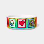 Peace, Love, Billiards Pet Water Bowls