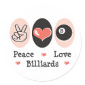 Peace Love Billiards Stickers