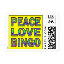PEACE LOVE BINGO POSTAGE STAMPS