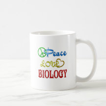 PEACE LOVE BIOLOGY MUGS