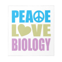 Peace Love Biology Memo Pad