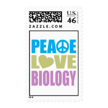 Peace Love Biology Postage Stamp