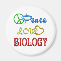 PEACE LOVE BIOLOGY REFRIGERATOR MAGNET