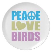 Peace Love Birds Dinner Plates
