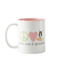 peace love black hair mugs by pacificsportsgifts peace love black hair mugs