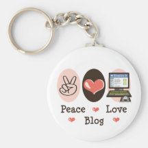 Peace Love Blog Key Chain