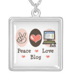 Peace Love Blog Necklace