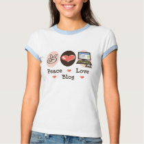 Peace Love Blog Ringer Tee Shirt