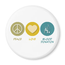 Peace Love Blood Donation magnets
