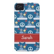 Peace Love Blue Whale iPhone 4 4s Case-Mate Cover Case-Mate iPhone 4 Cases