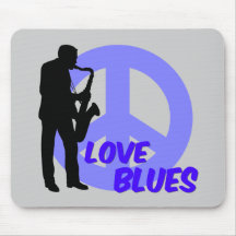 Peace love blues mouse pad