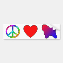 Peace Love Bolognese Bumper Sticker