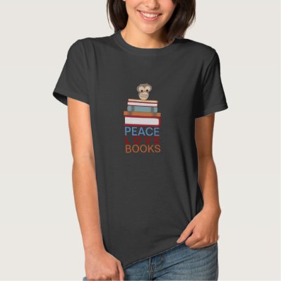 Peace Love Books Cute Owl Library T-shirt