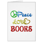 PEACE LOVE BOOKS GREETING CARD