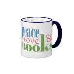 Peace Love Books II Mugs