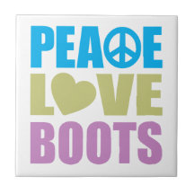 Peace Love Boots Ceramic Tiles