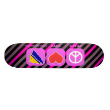 Peace Love Bosnia Herzegovina Skateboard