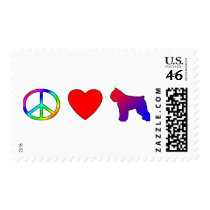 Peace Love Bouvier des Flandres Postage