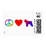 Peace Love Bouvier des Flandres postage
