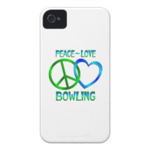 Peace Love BOWLING iPhone 4 Cover