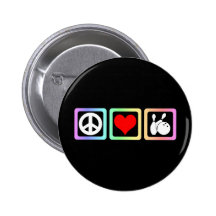 Peace love bowling pinback buttons