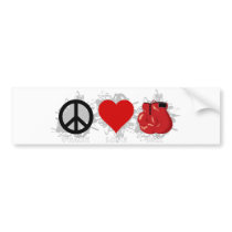 Peace Love Box Emblem Bumper Sticker