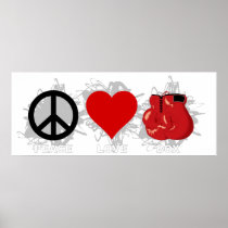 Peace Love Box Emblem Print