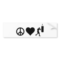 Peace Love Boxing Bumper Sticker