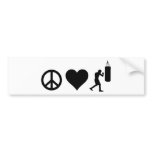 Peace Love Boxing Bumper Sticker
