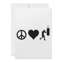 Peace Love Boxing Custom Invitations