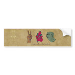Peace, Love & Brains Bumper Sticker