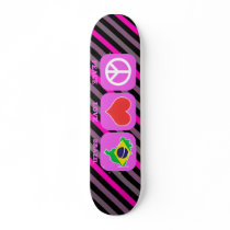 Peace Love Brazil Skate Board